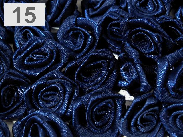 Textilní růžička 13 - 15 mm - modrá 15