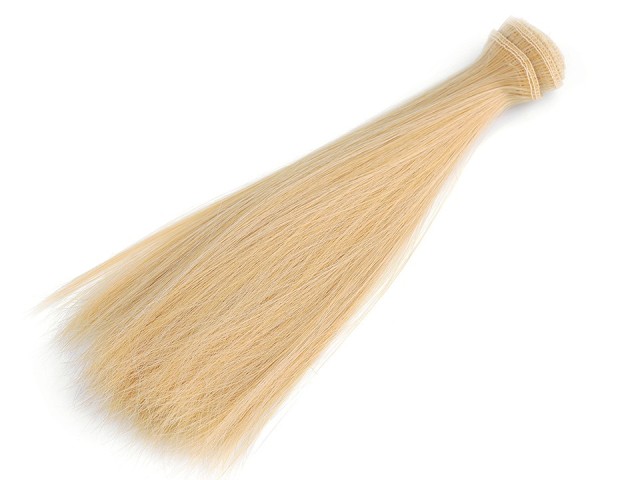 Vlasy pro panenky, dekorace, paruka, 20 cm, barva blond