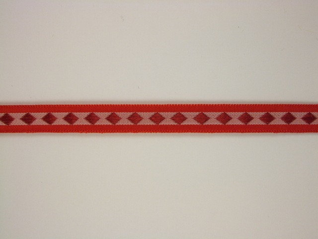 Plátnová stuha 10 mm se vzorem piky ČERVENÁ svazek 10 m