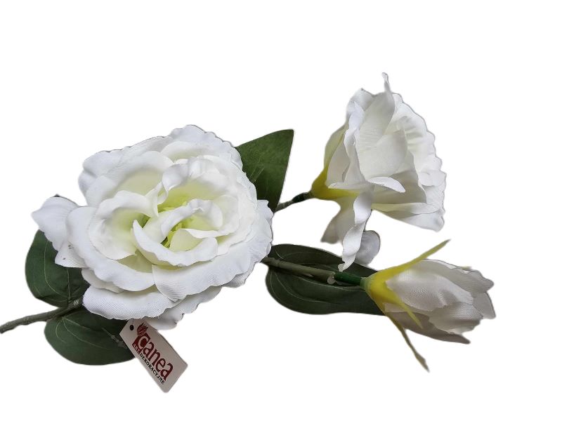 Umělá růže dlouhá - 62 cm -  KRÉM