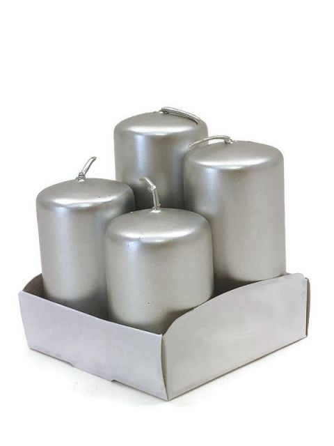 Adventní svíčky postupné metál - stříbrná