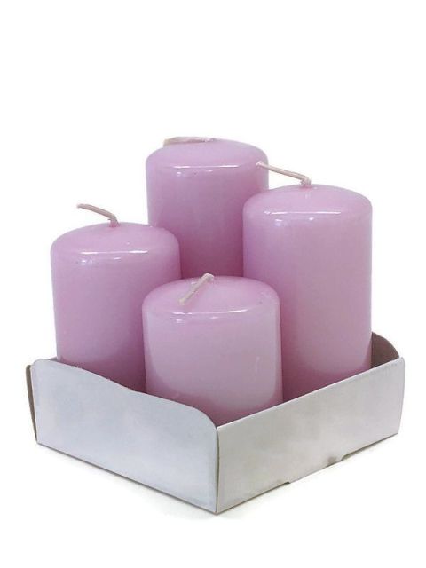 Adventní svíčky postupné lakované - růžovofialová