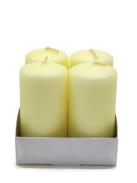 Adventní svíčka metál 40/80 - pastel žlutá