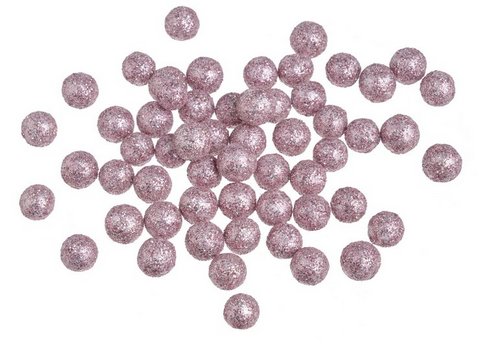 Dekorační glitrové kuličky 1,7 cm - sv.růžové