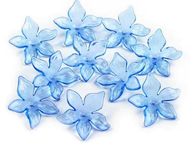 Květ plastový 29 mm modrá jemná