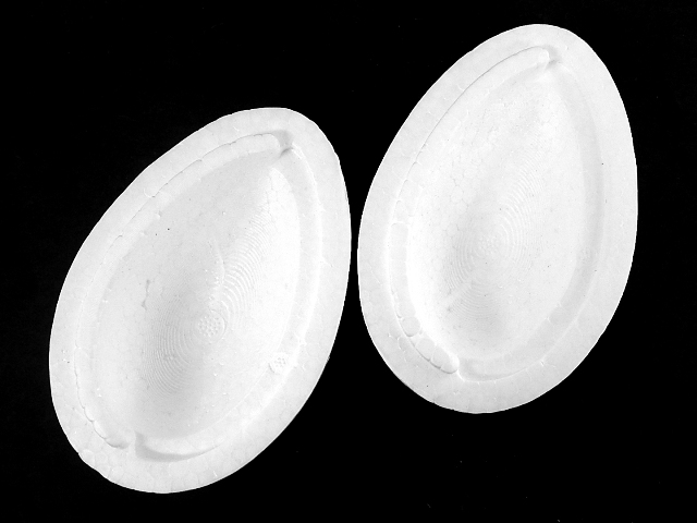 Polystyrén, vejce, rozkládací, 12 cm, 2 ks v balení (4 poloviny)