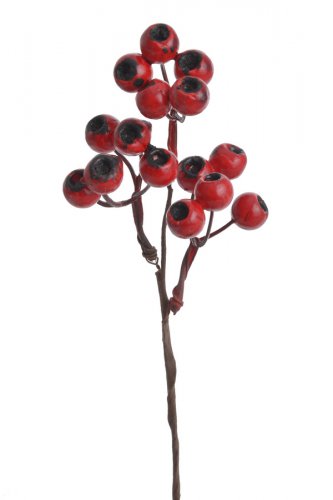 malá větvička s bobulemi 25 cm - červená