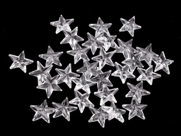 Dekorační hvězdy 28 mm k zavěšení 30 ks