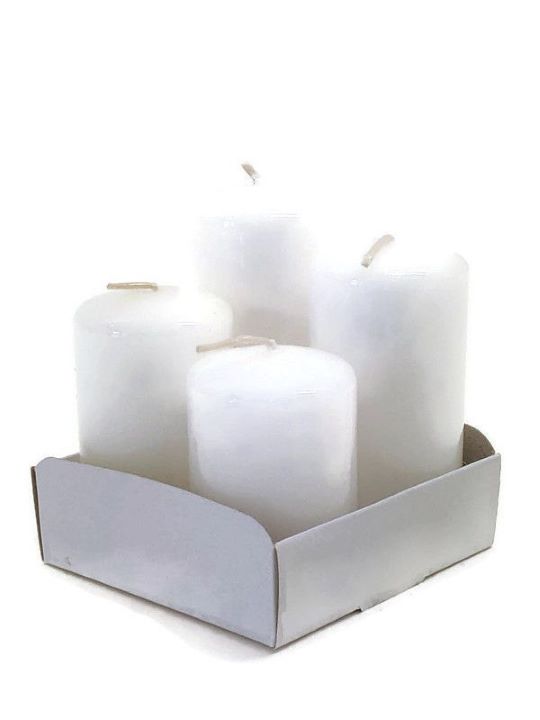 Adventní svíčky postupné lakované - bílá