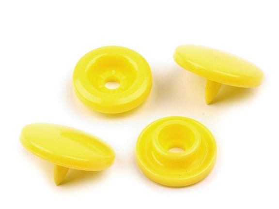 Plastové patentky / stiskací knoflíky vel. 18" žlutá - 50 ks