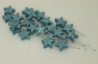 Dekorační glitrováí hvězdička 3 cm - modrá