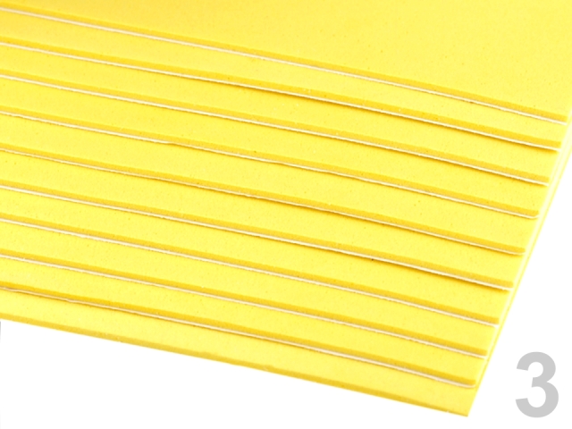 Samolepící pěnová guma Moosgummi 20 x 30 - ks - žlutá
