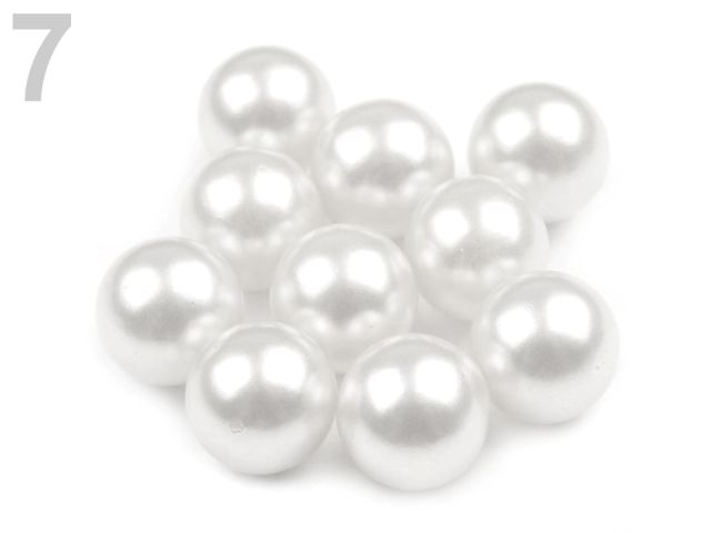 Voskovaná perla 1 cm bez dírky - bílá