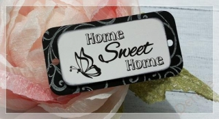 Visačka Home Sweet Home - šedá s bílím potiskem