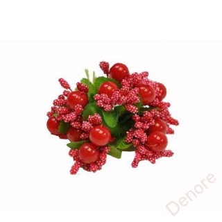 Přízdoba, drobný květ + bobule - červená
