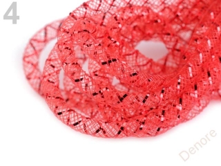 Modistická dutinka 4 mm s lurexem - červená