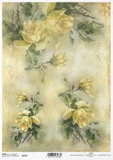 Rýžový papír A4 pro tvoření - žluté růže