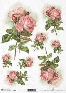 Rýžový papír A4 pro tvoření -  růže