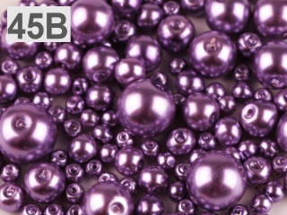 Skleněné voskové perly mix velikostí 4 - 12 mm FIALOVÁ SVĚTLÁ
