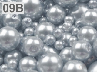 Skleněné voskové perly mix velikostí 4 - 12 mm MODRÁ HOLUBÍ