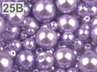 Skleněné voskové perly mix velikostí 4 - 12 mm FIALKOVÁ SVĚTLÁ