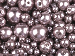 Skleněné voskové perly mix velikostí 4 - 12 mm STARORŮŽOVÁ