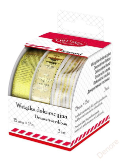 Stuhy, textilní, ZLATÉ, 1,5 cm, 2 m, 3 ks/bal.