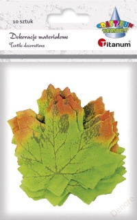 Dekorace, javorové listy, zelená, oranžová, 80x75mm - 10 ks