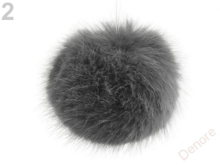 Kožešinová bambule 9 cm ŠEDÁ