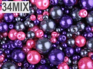 Voskované perly mix velikostí a barev 4 - 12 mm - MIX 34