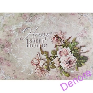 Rýžový papír A4 pro tvoření - Růže Home Sweet Home