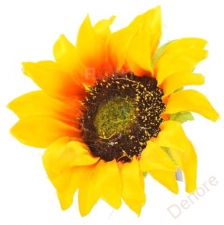 Dekorace, květ hlava slunečnice, 7,5 cm