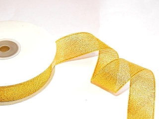 Stuha lurexová metalická 38 mm - zlatá