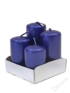 Adventní svíčky postupné metál - tm. modrá