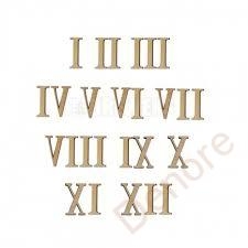 Dřevěné číslice - 1 až 12 římská