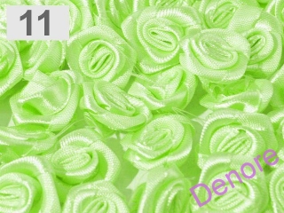 Textilní růžička 13 - 15 mm - zelenkavá 11