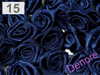 Textilní růžička 13 - 15 mm - modrá 15