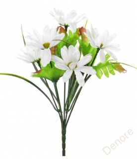 Umělé květiny svazek, 30 cm, KYTICE MARGARETKA bílá