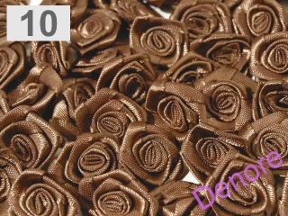 Textilní růžička 13 - 15 mm - kávová 10