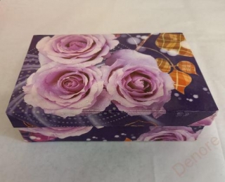 Dárková krabička fialová, růže