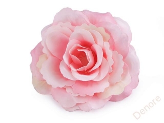 Umělý květ růže 80 mm růžová sv.