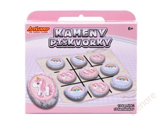 Kreativní sada kameny / piškvorky - růžová sv. - jednorožec