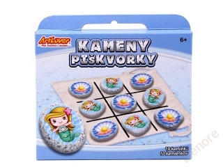 Kreativní sada kameny / piškvorky - modrá sv. - mořská panna