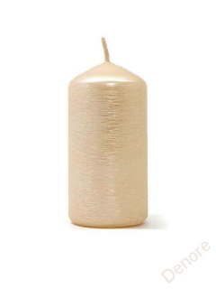 Svíčka válec drápaný 50/100 - krémová