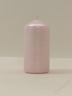 Svíčka válec drápaný 50/100 - sv. růžová
