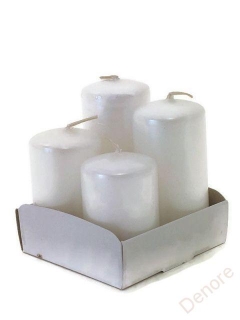 Adventní svíčky postupné metál - bílá