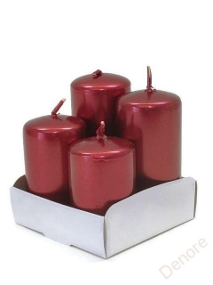 Adventní svíčky postupné metál - bordó
