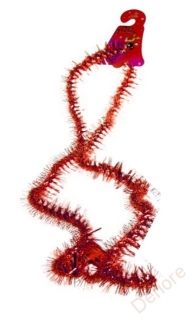 Vánoční dekorace, řetěz, 5 cm x 2 m, 2-vrstvý červený
