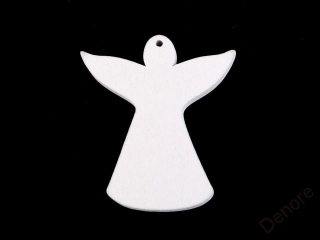 Dřevěný anděl 5 cm bílá