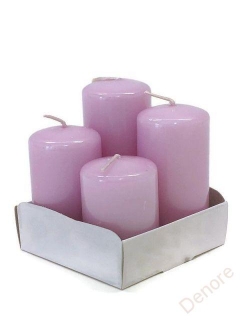 Adventní svíčky postupné lakované - růžovofialová